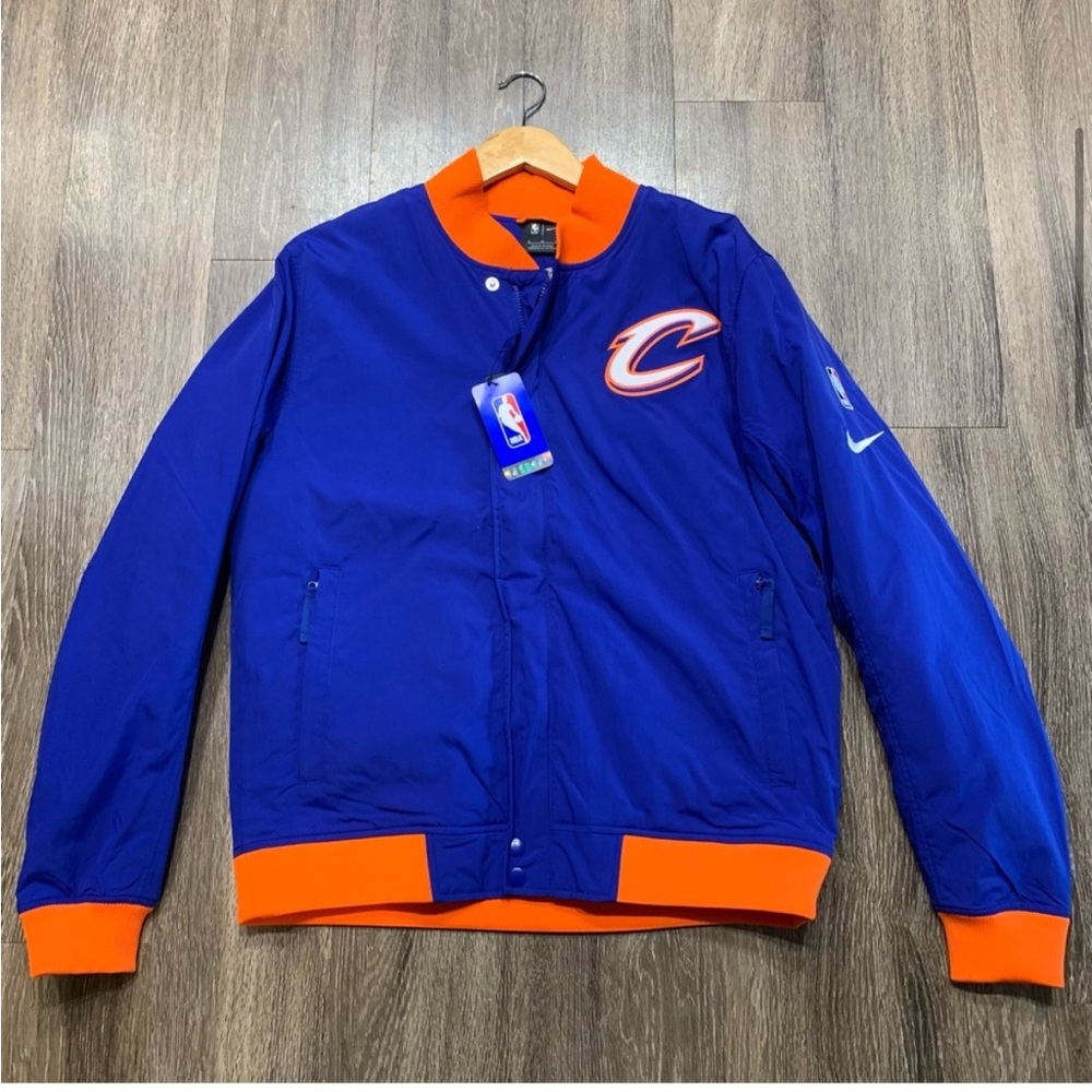Nike Cleveland Cavaliers Blue and Orange Varsity Bomber Jacket NWT